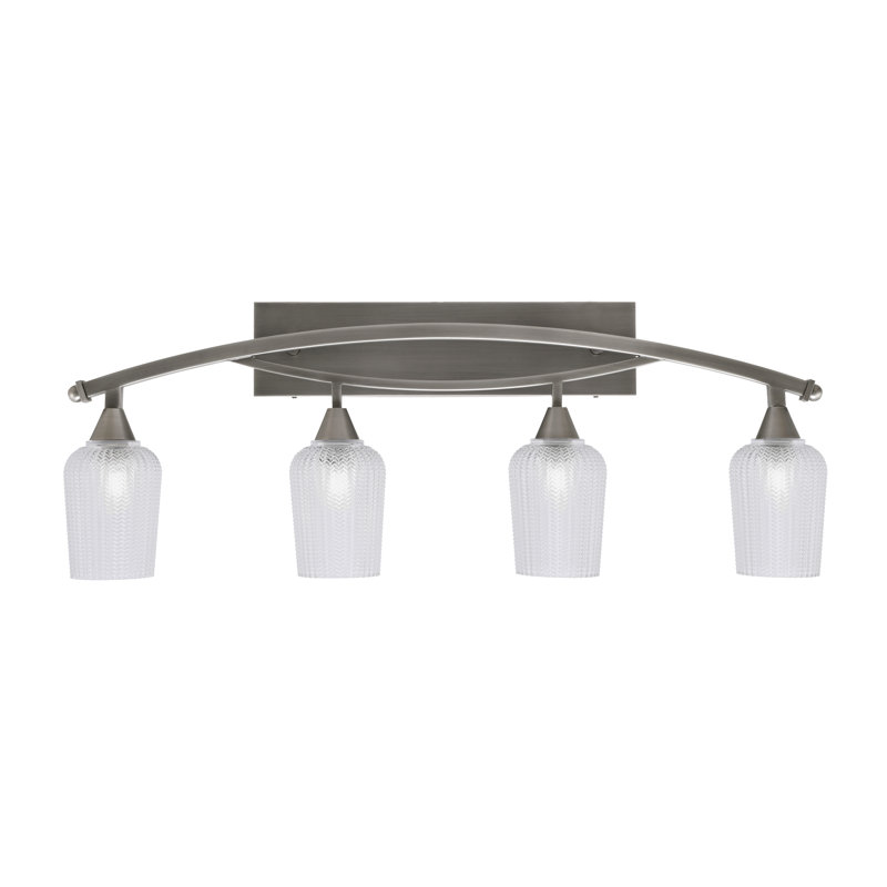 Éclairage pour meuble-lavabo à 4 lumières à intensité variable Anna-Leigh, Blanc, Bronze