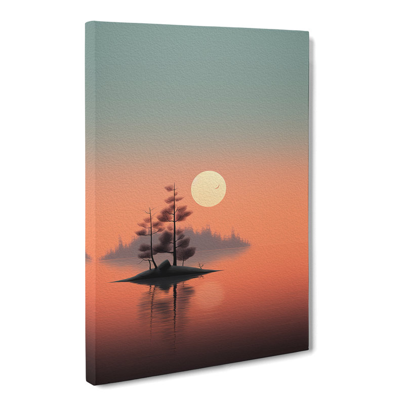 Lake Minimalism Art No.2 - Wrapped Canvas