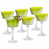 Colored Champagne Coupe Glasses - Amethyst , Stemmed Martini Glassware,  Set of 6 - 8.7 oz.
