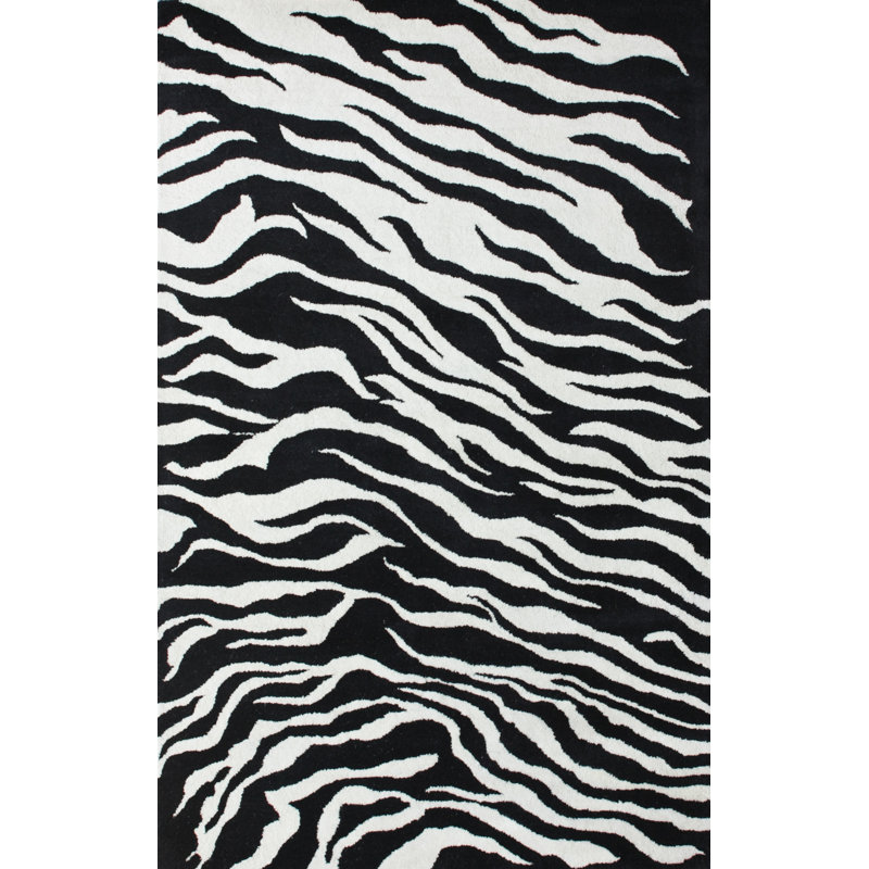 Tapis noir Felker Jungle, Rectangle 7 pi 7,2 po x 9 pi 6 po