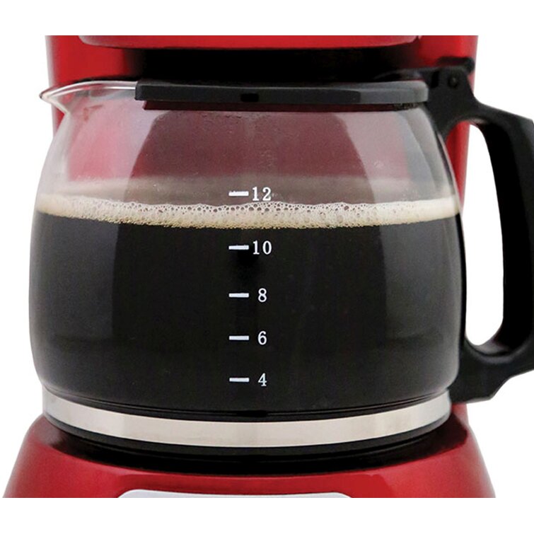 Continental 4 Cup Metallic Red Electric Coffee Maker
