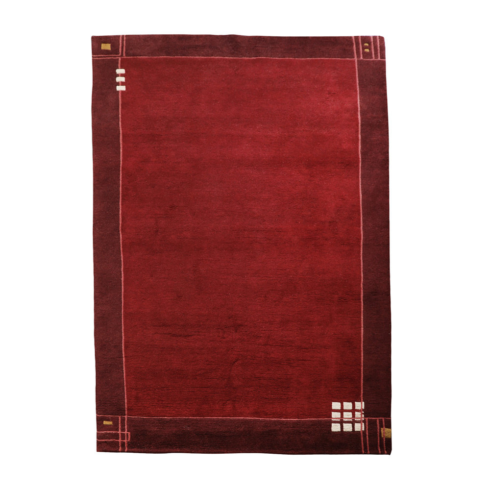 Jen Reed Bathroom Area Rug Latitude Run® Jen Hand-Knotted Wool Red Area Rug - Wayfair Canada