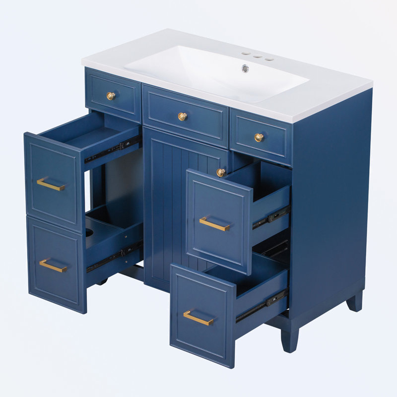 Rangement pour salle de bain Chandace, Marine