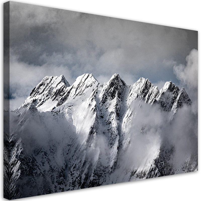 Mountain Peaks In Winter - Wrapped Canvas Print, 70cm H x 100cm W