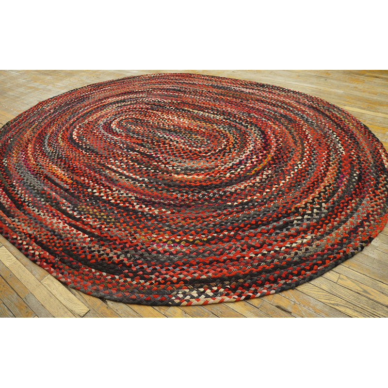 Antique Braided American Allover Multi 1935 Rug