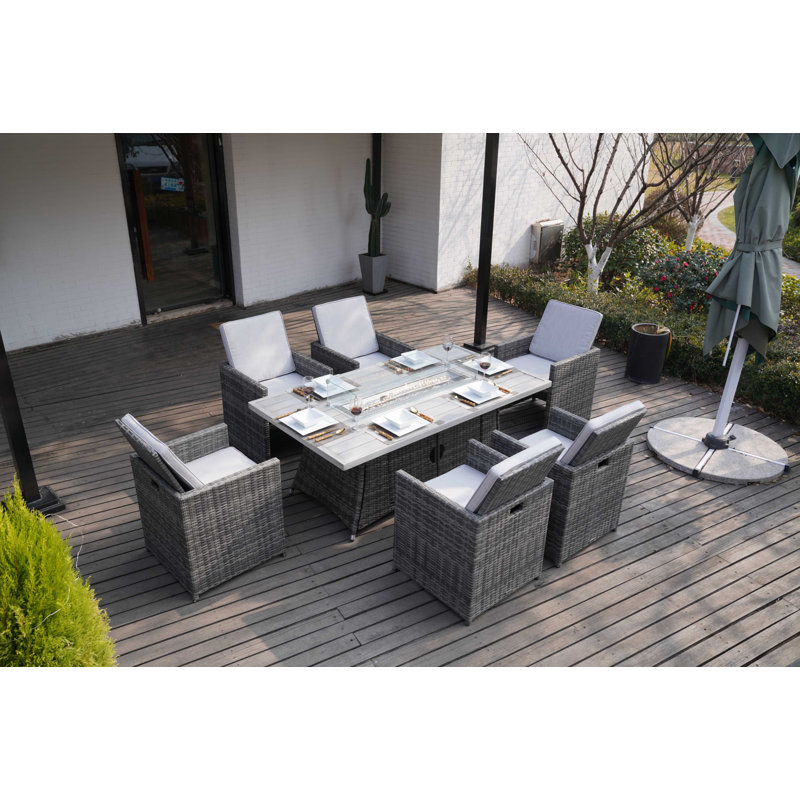 Alseepa 10 - Person Patio Conversation Set with Cushions
