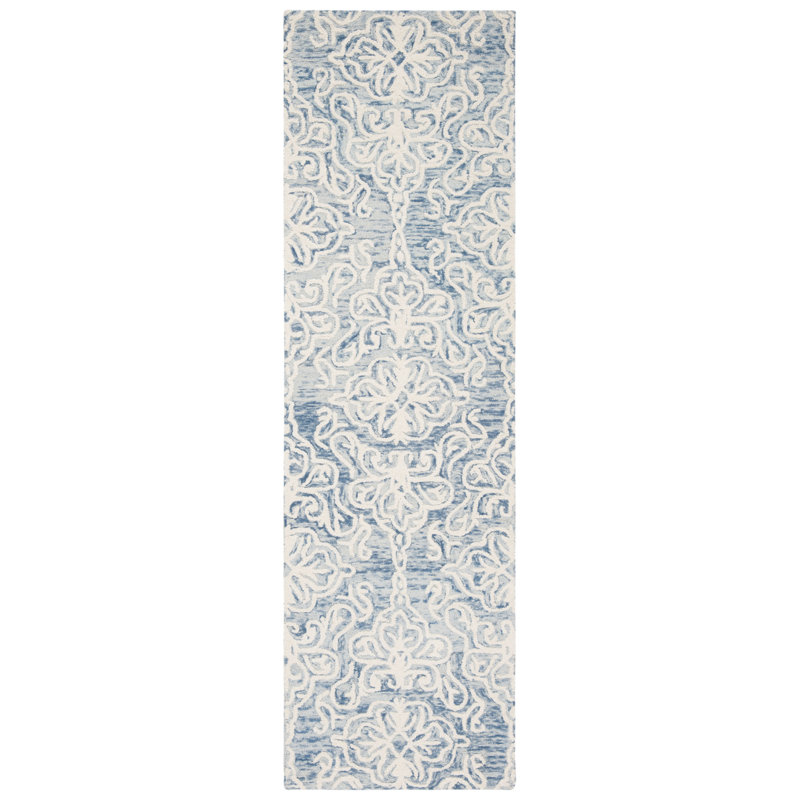 Davyan Hand Tufted Wool Ikat Rug, Runner 2'3" x 12'