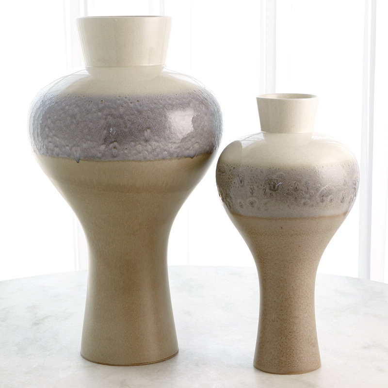 Cream Rises Swell Vase-Lg