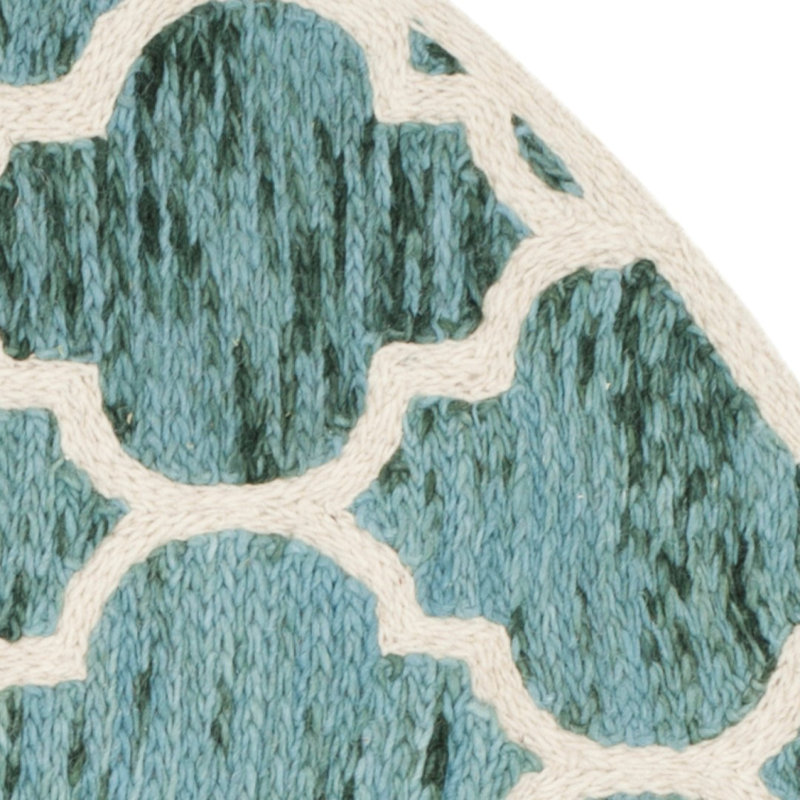 Bertok Hand Loomed Wool Geometric Rug, Round 6'