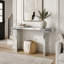 Console miroir pleine longueur avec verre trempé cannelé, table d'entrée avec miroir