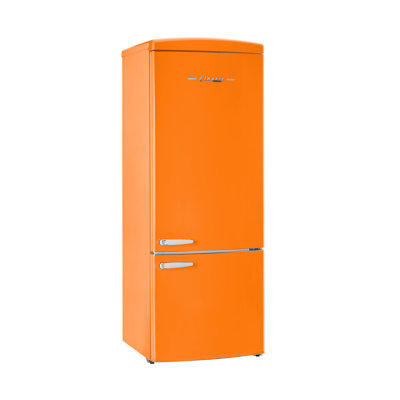 Classic Retro 28" 16.7 Cu. Ft. Frost Free Bottom Freezer Fridge In Summer, Energy Star