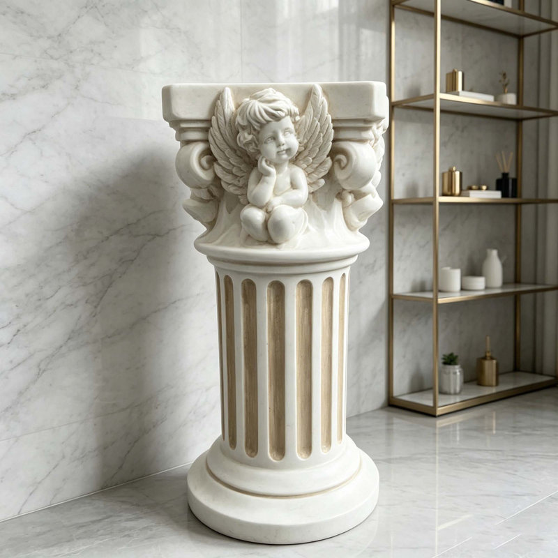 Base décorative en résine en forme d'ange pour présenter des plantes et des sculptures