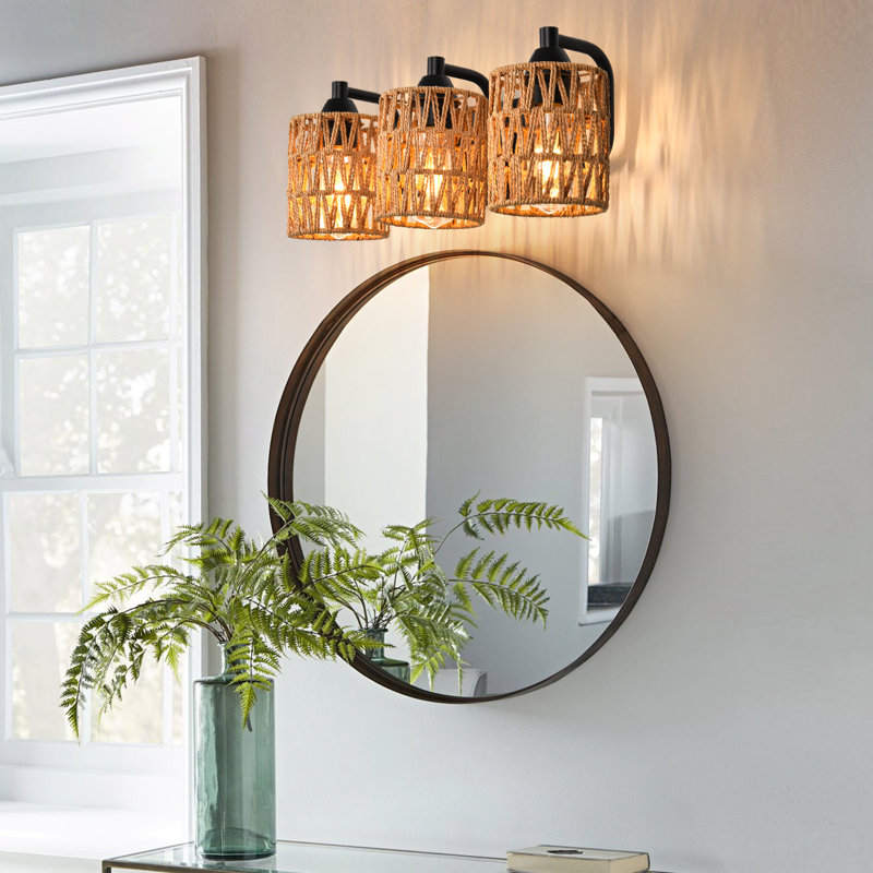 Rattan Vanity Light, 3
