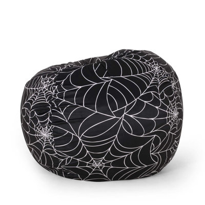 Spiderweb Halloween Bean Bag with Removable Cover and Foam Filling