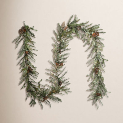 108" Frosted Pre-Lit Morgan Spruce Garland