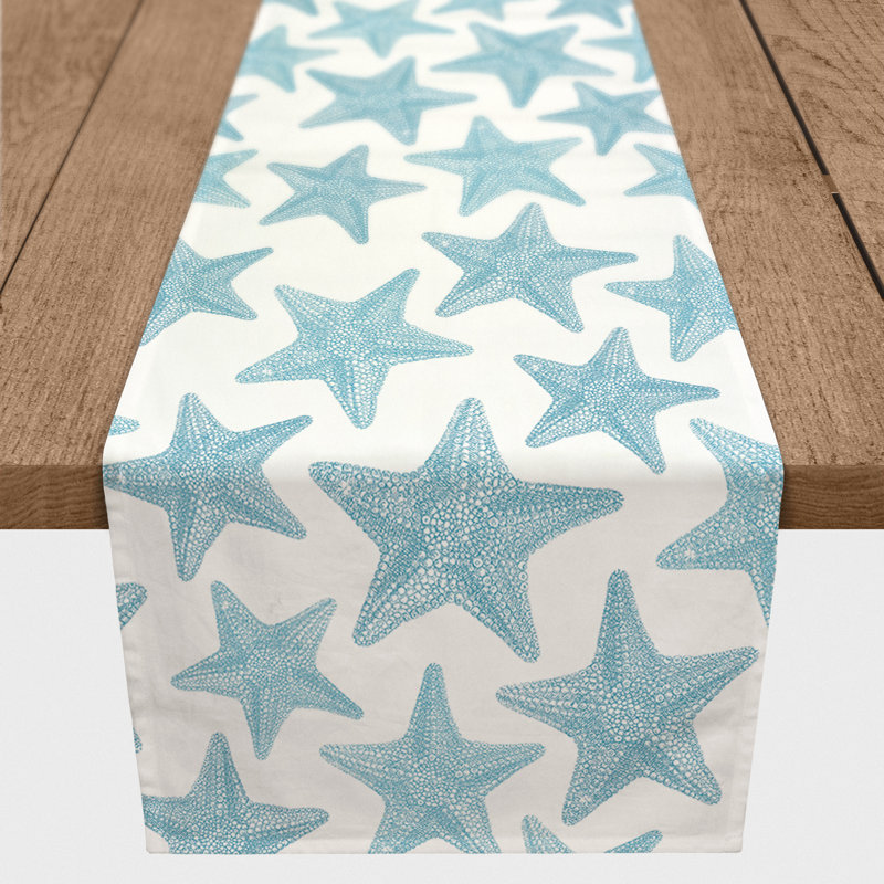 Cotte Rectangle Polyester Table Runner, 72" x 16", Blue
