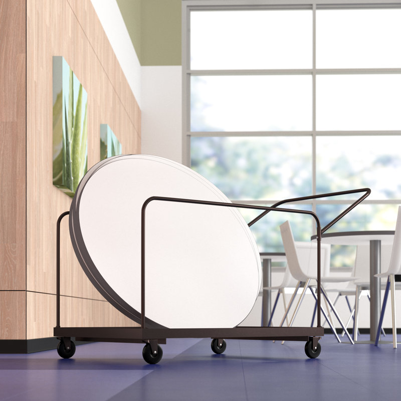 Brown Folding Dolly with Tubular Steel for Tables