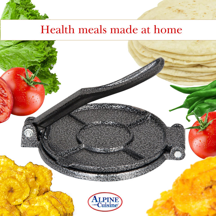 ARC Tortilla Maker 8 inch Taco Press Black Gray, Cast Iron Ergonomic  Handle, Thicker and Durable Base