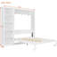 Grand lit mural blanc, idéal pour la gymnastique à domicile, pliable dans l'armoire, matelas pliable de 8 pouces, mécanisme à double piston