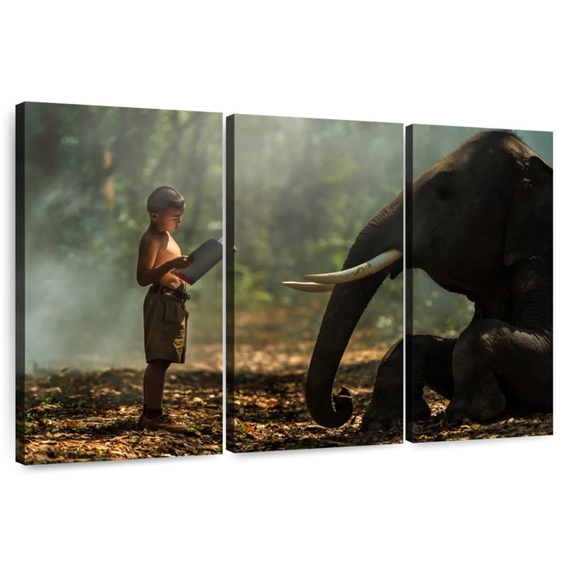Elephant Bedtime Story, 24" H x 38" W