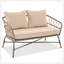 GO Bohemia-Inspired 4-Person Outdoor Seating Group With Removable Cushions, Conversation Patio Set With Wood Tabletop, Beige