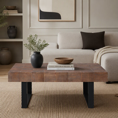 Rustic Industrial Wood Coffee Table