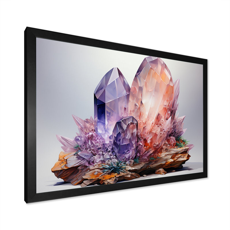 «Jaka Purple Spiritual Stone Moonstone II», reproduction sur toile, H 24 po x l 32 po x P 1 po, Cadre simple noir