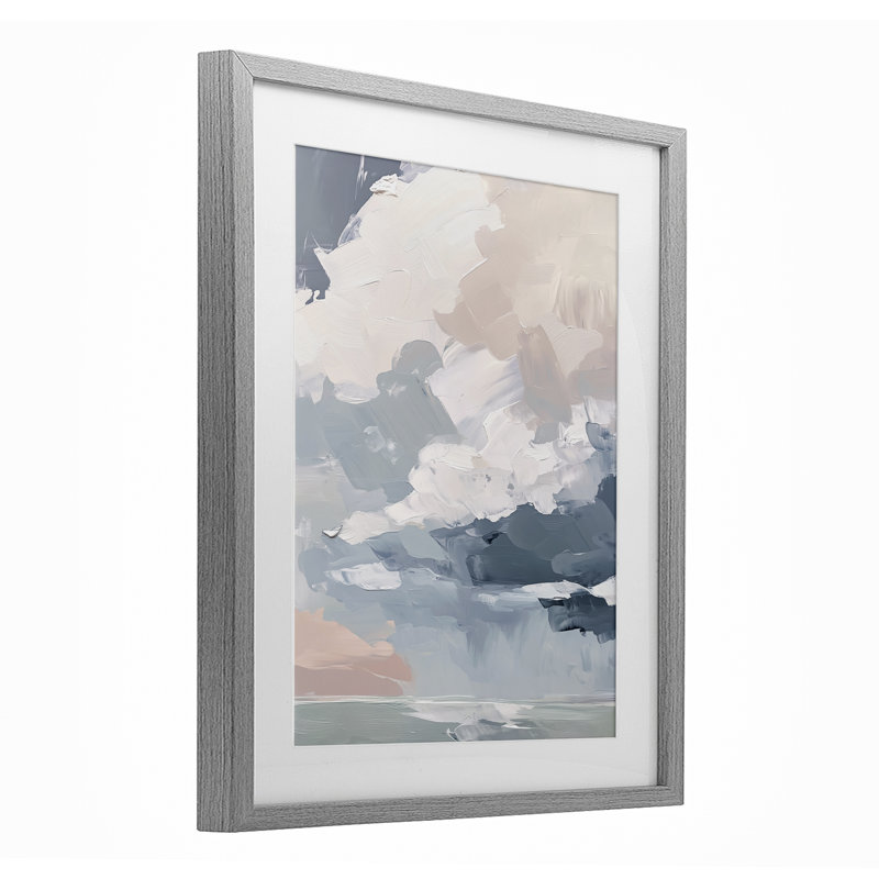 Solstic Clouds View, reproduction encadrée sous verre, design par Amanda Tsoukanelis, H 21 po x l 17 po, Cadre de ferme gris
