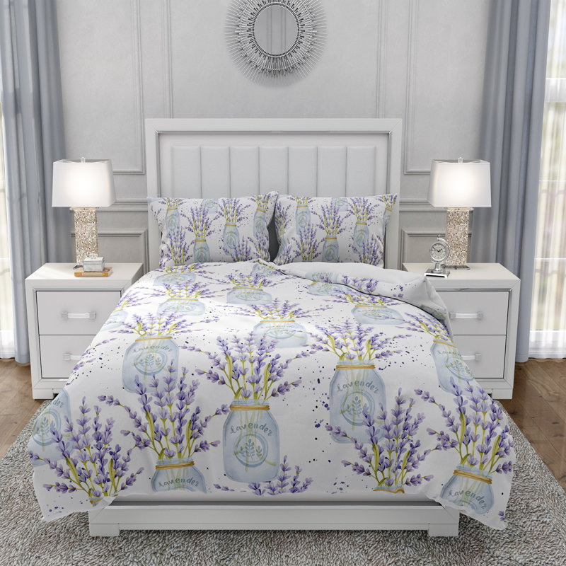 Floral Duvet Cover, King Duvet Cover + 2 King Shams