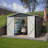 Outdoor Storage Shed 10X10 FT, Utility Metal Tool Storage With Lockable Doors And Updated Frame Structure, Large Metal Garden Shed-124152397-124152395