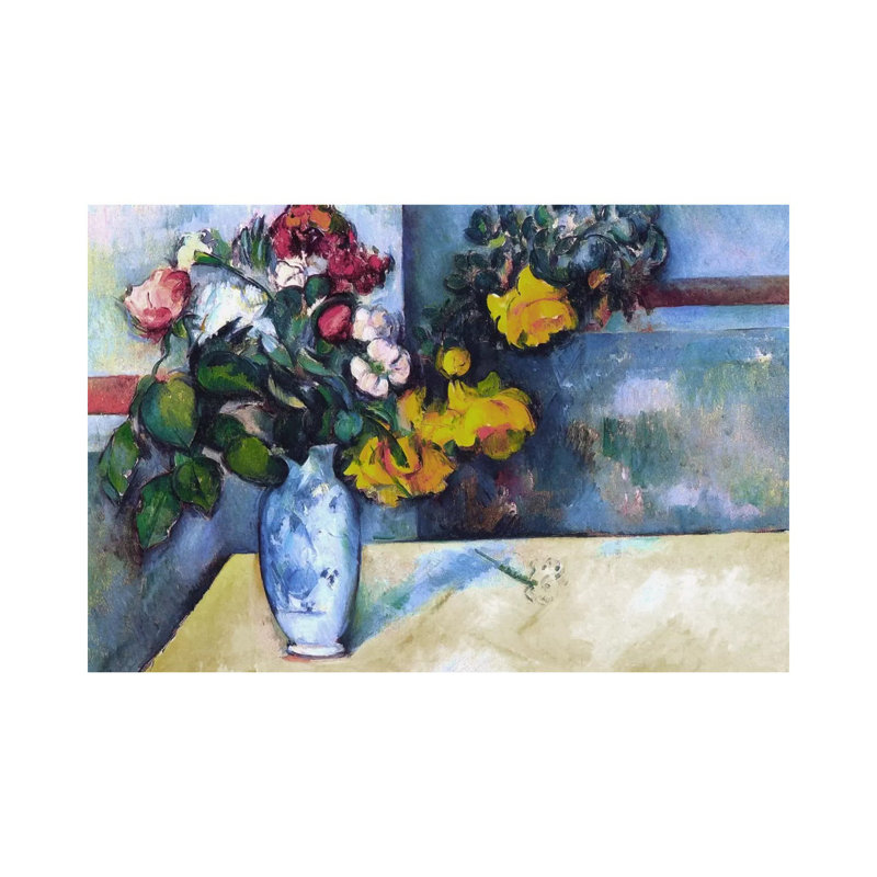 Still Life: Flowers In A Vase by Paul Cezanne - Wrapped Canvas Painting, 20.32 cm H x 30.48 cm W