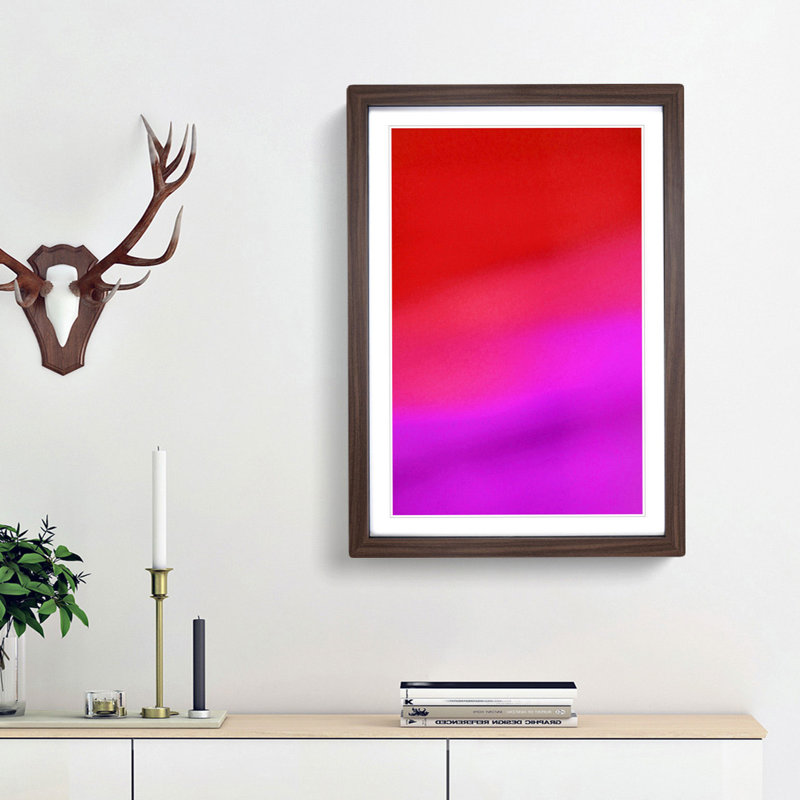 Colour Clash in Abstract - Picture Frame Graphic Art Print, 48cm H x 36cm W x 2cm D, Walnut Framed