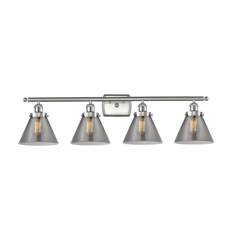Éclairage pour meuble-lavabo 4 lumières 38 po Ballston Urban Cone, Nickel satiné brossé