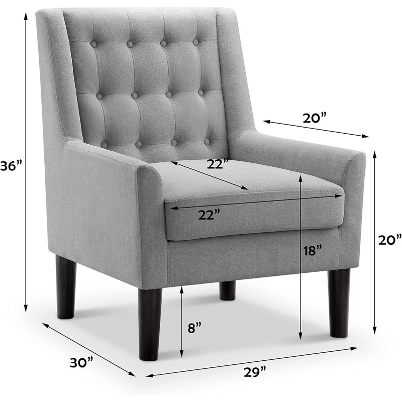 Chaises de chambre à coucher modernes Modern Living, Gris