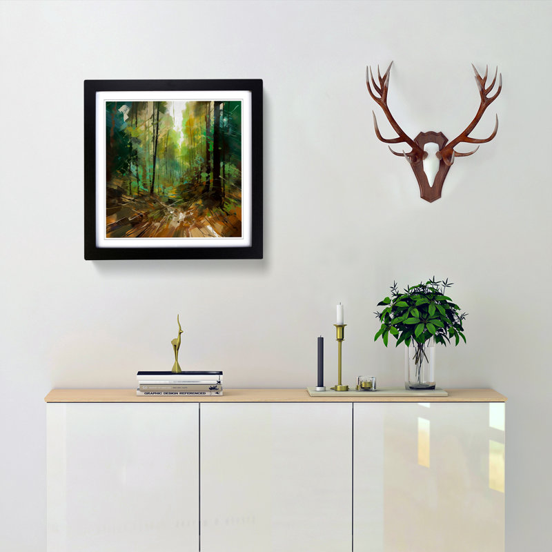 Single Picture Frame Print on Wood, Black