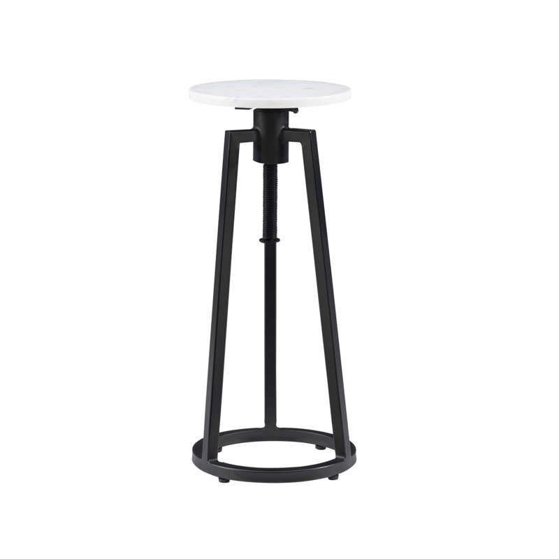 Angret Marble Top End Table, Black