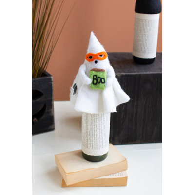  Felt Halloween Ghost Bottle Topper 7"H – Boo Sign Accent