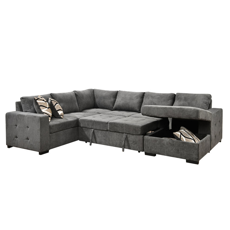 Canapé modulaire de 123 po avec méridienne Nohan