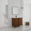 Meuble-lavabo sur pied simple 35,58 po avec plateau en résine Tayveion