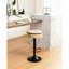 Tabouret de bar rond 2 avec rangement en cuir kaki et pivotant à 360 °-412896808