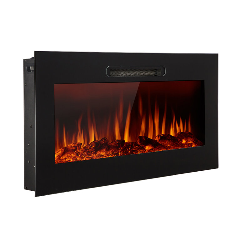 Symple Stuff Paynesville Recessed u0026 Wall Mounted Electric Fireplace u0026  Reviews - Wayfair Canada