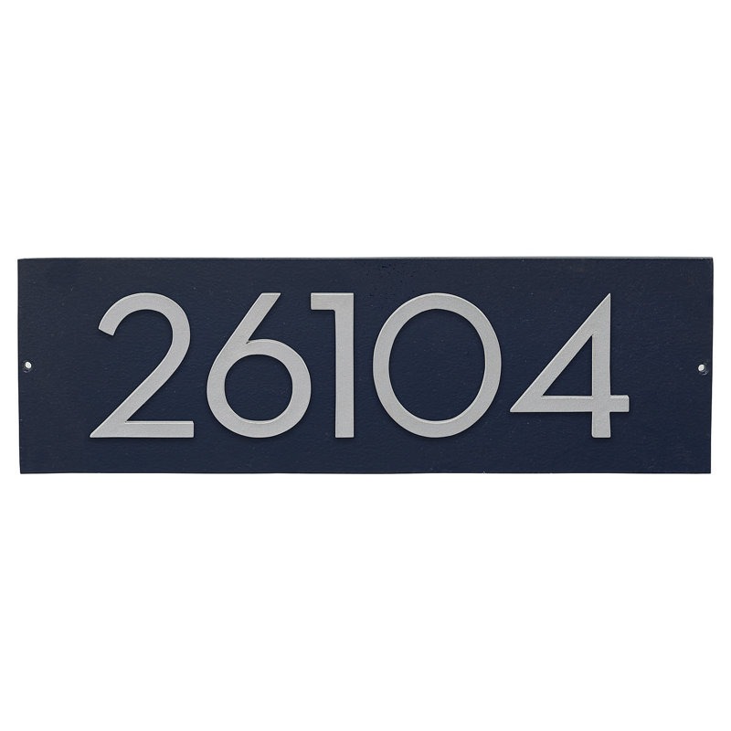 Rectangle Wall Plaque, Navy/Silver, Yes