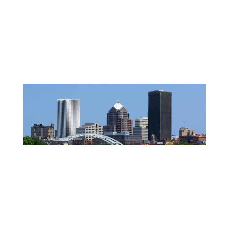 Rochester Panoramic Skyline Cityscape 1 Piece Wrapped Canvas Panoramic Wall Art