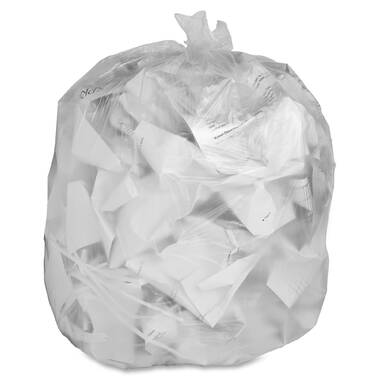 Clear 2 Gallon Trash Bag (100 Pack) Un-Scented Small Garbage Bags