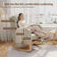 Chaise berçante en lin avec repose-pieds, fauteuil de chambre de bébé, gris