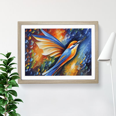 Kingfisher Bird Vol.7 Abstract - Framed Print