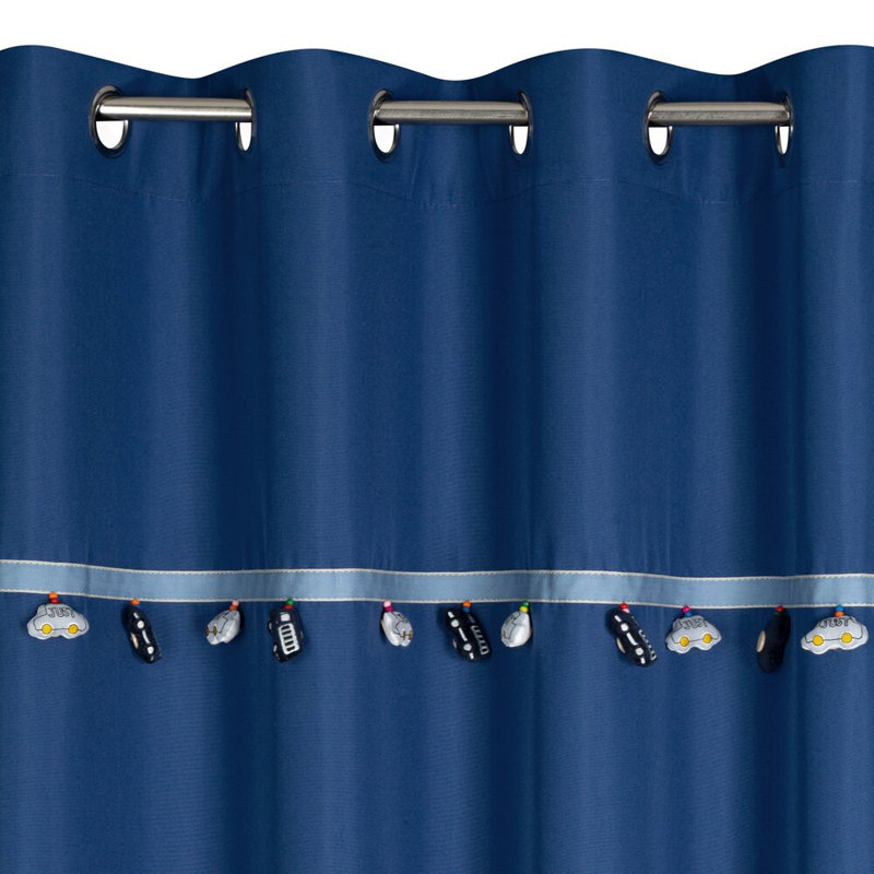 Car Semi Sheer Curtain Single Panel, Blue