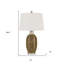 Lampe de table floral en céramique avec finition cannelle et abat-jour cylindrique H 28,5 po