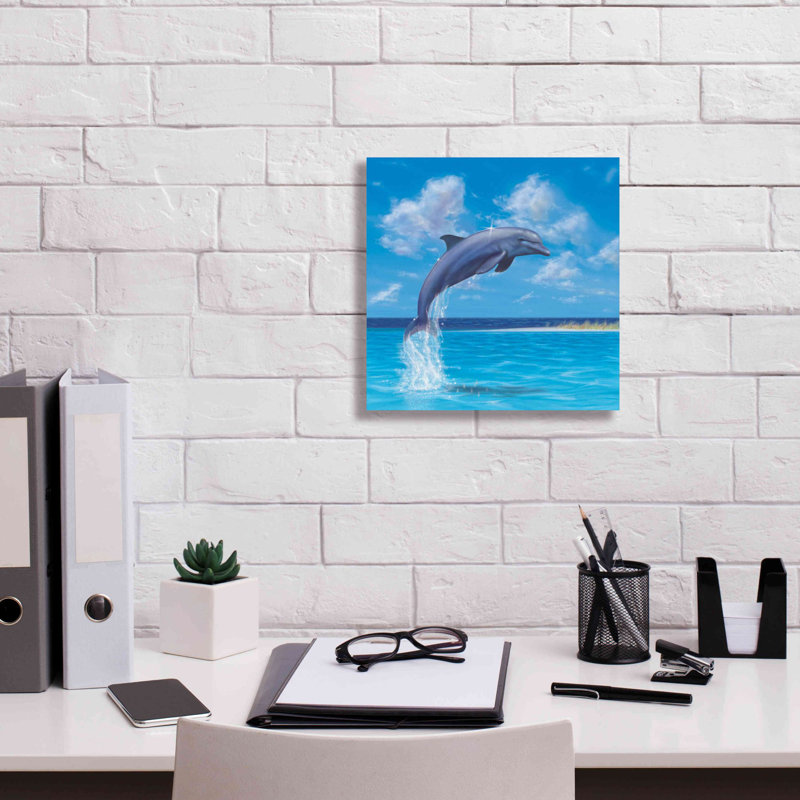 Haranu Breakwater Bay «Blue Water Dolphin» par Chris Dobrowolski, H 12 po x l 12 po x P 0,75 po