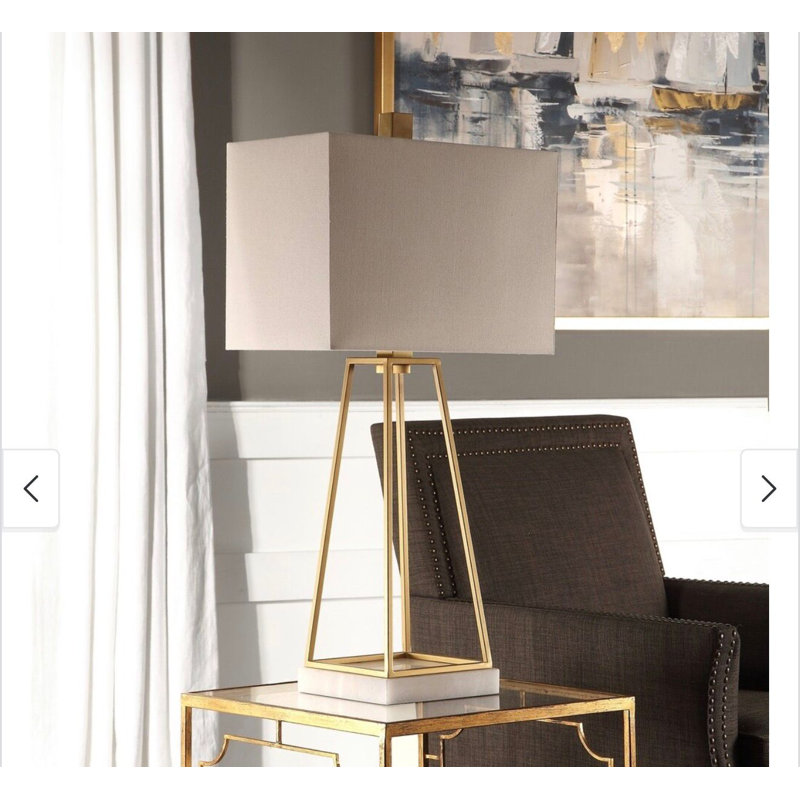 Lampe de table plaquée or métallique, Doré